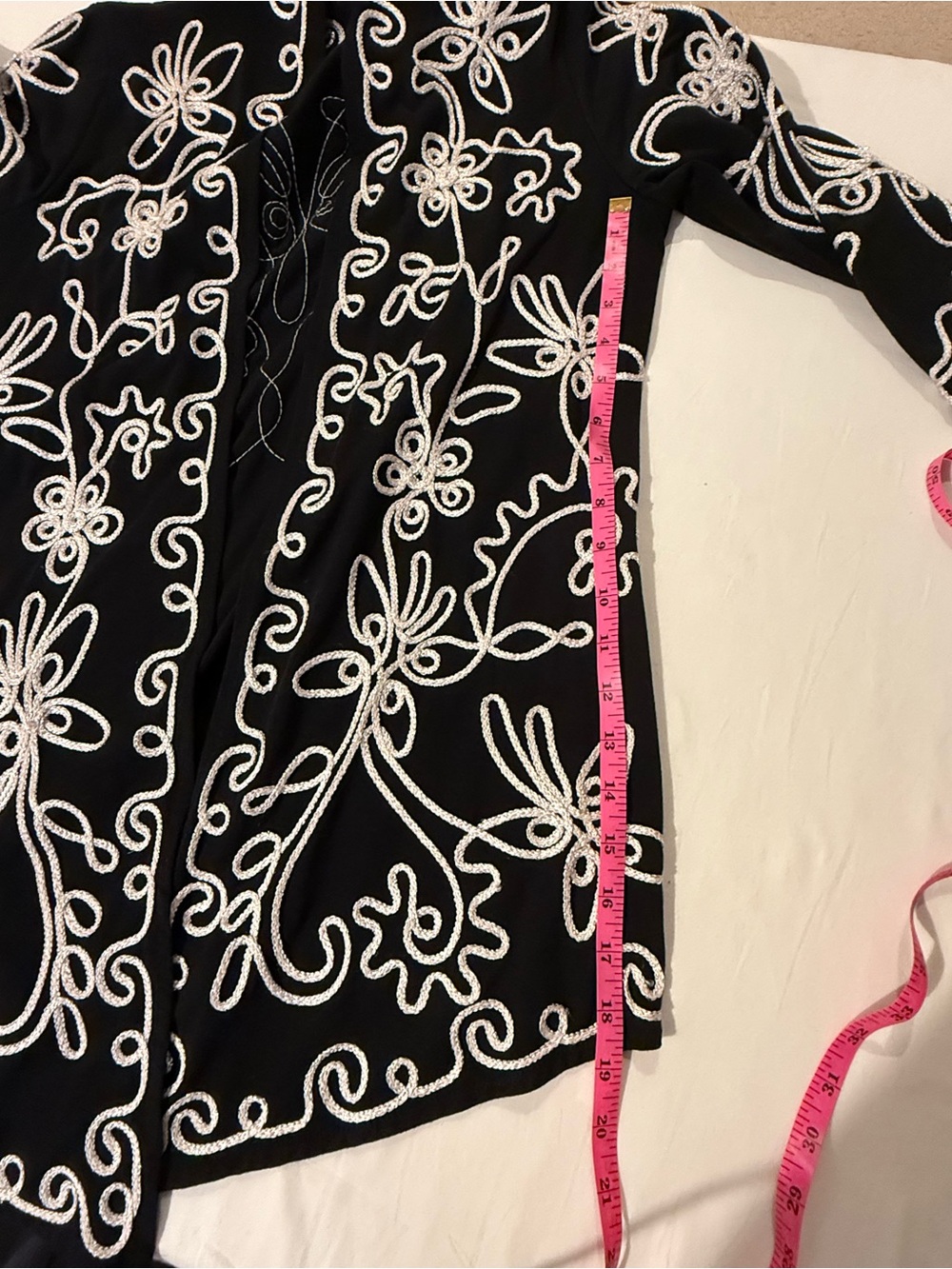 Black Embroidered Open Jacket & Pants Set - Women's Pants & Jumpsuits - Picture 6 of 7